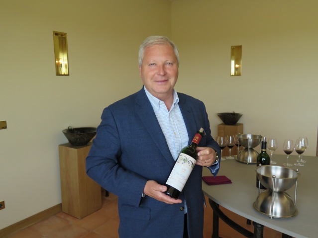 The genial Philippe Dhalluin, in charge at Château Mouton Rothschild, about to pour a great vintage of that renowned First Growth.