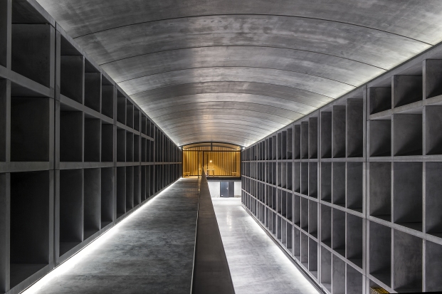 The futuristic cellars for the maturation of countless bottles of First Growth Château Margaux.